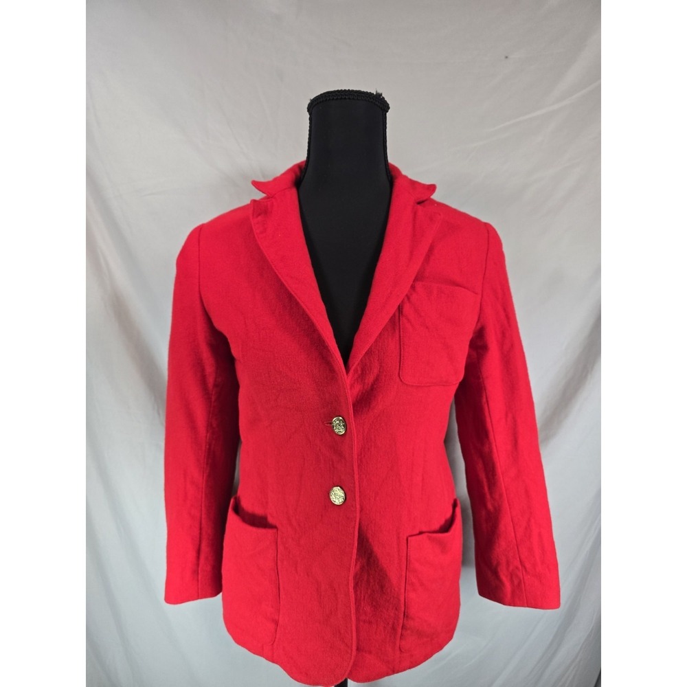 Vintage Pendleton 100% Pure Virgin Wool Blazer Women's size 4in Red‎